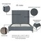 Manhattan Comfort Promenade Full- Size Bed in Grey BD010-FL-GY - alternate 7